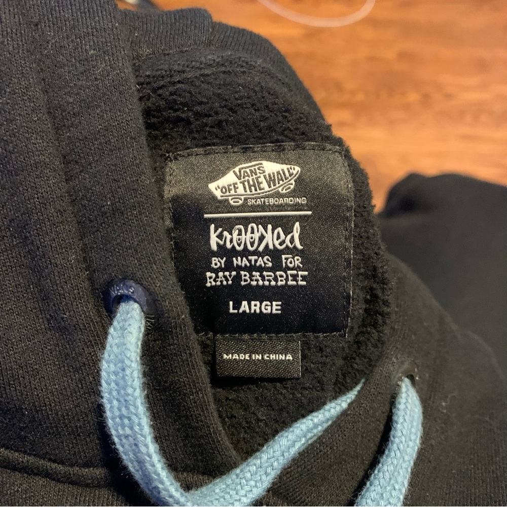Vans “Off The Wall” x Krooked By Natas Kaupas for Ray Barbee Large Black Hoodie - Picture 3 of 3